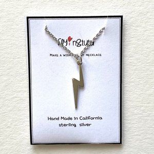 silver lightning bolt neckalce